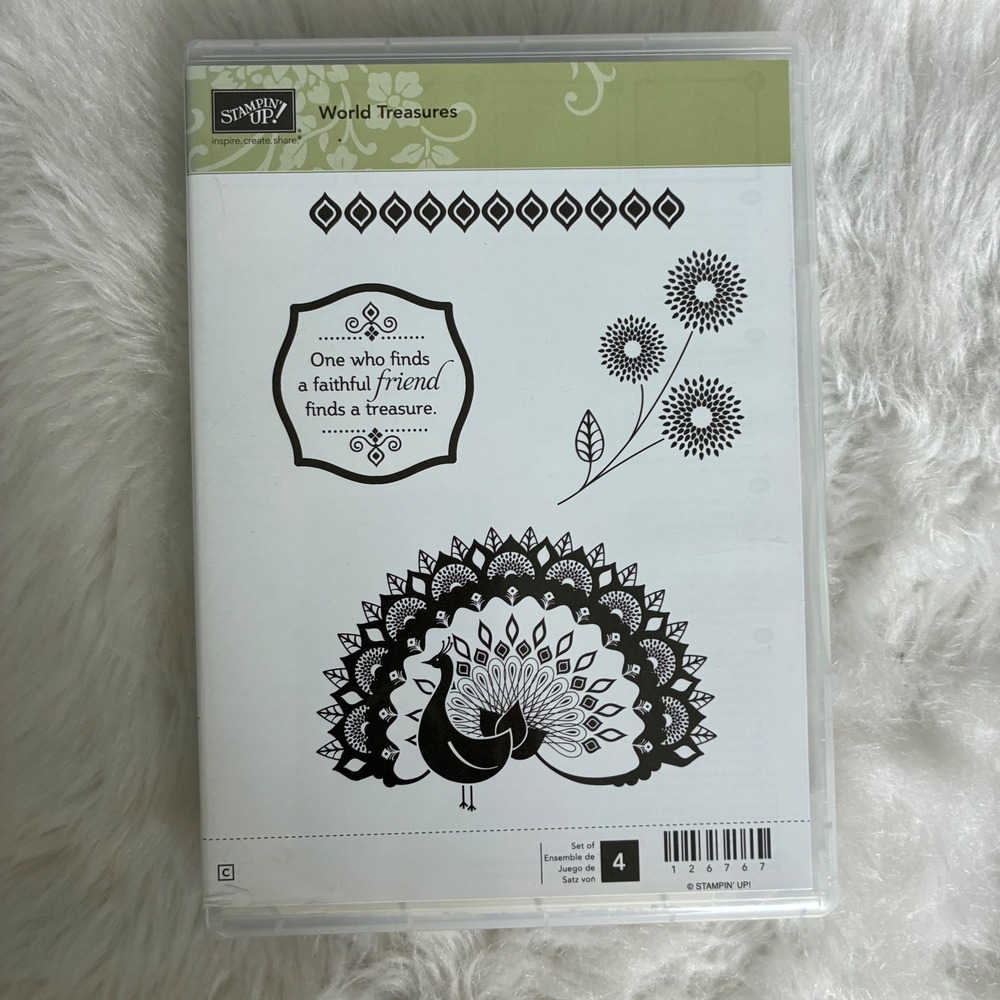 Stampin Up World Treasures Peacock Rubber Stamp Set 126767 New